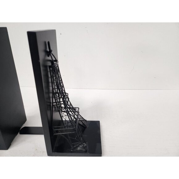 Wood Metal 3D Eifel Tower Figurine Bookends Pair Historical Wonders Collection - Picture 5 of 8